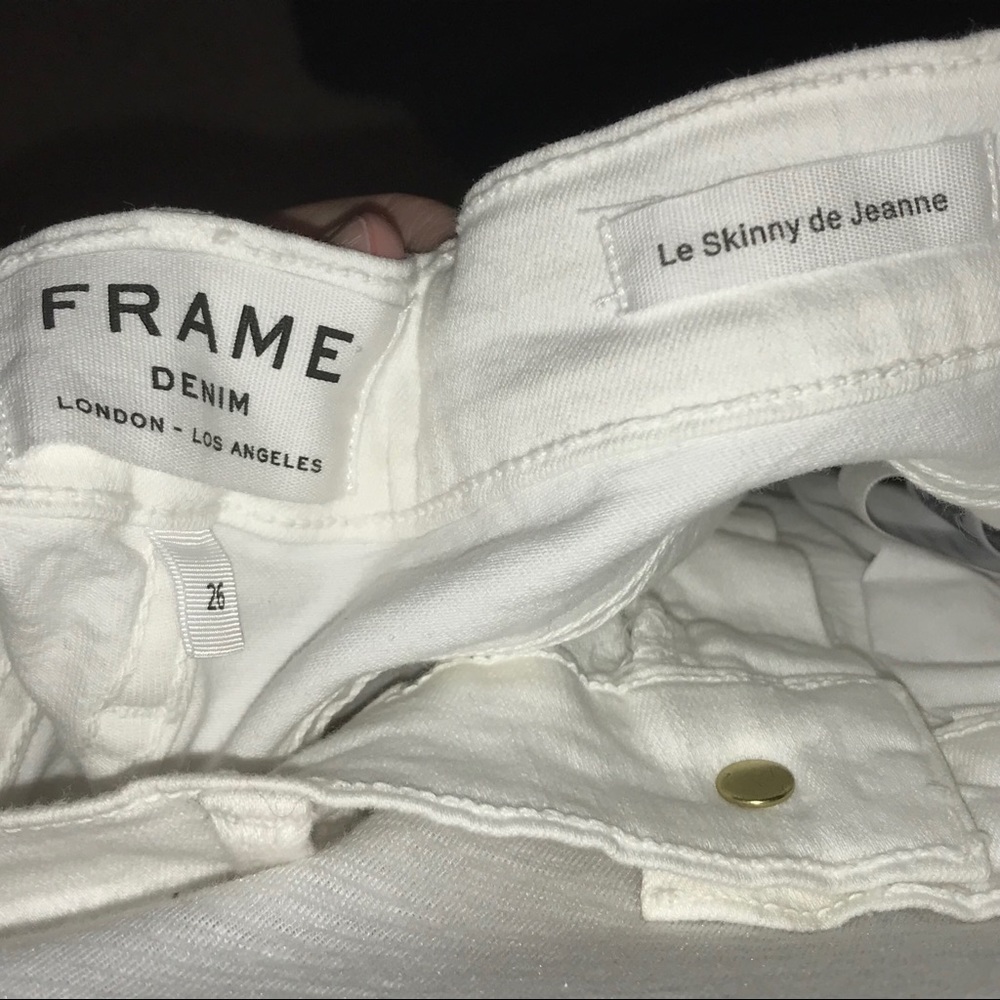 FRAME white destroyed skinny jean - Picture 3 of 3